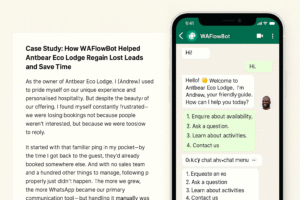 Antbear Eco Lodge - Automation and WhatsApp bot case study